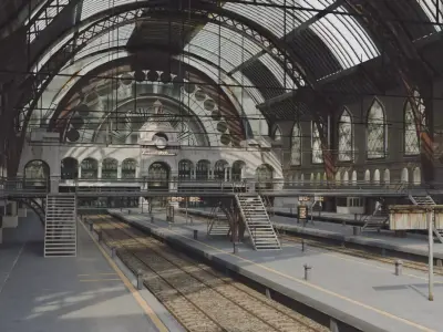 Train station 3D model 9