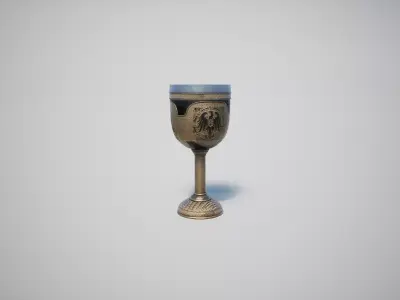 Gold Goblet Low-poly 3D model