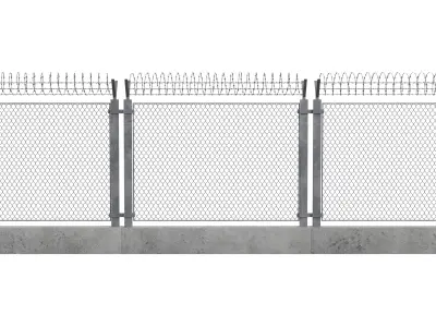 Barbed Wire Fence Low-poly 3D model purchase