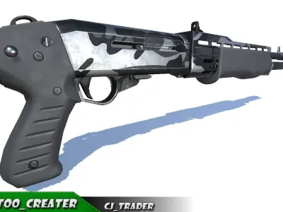 Space12 Shotgun Rigged  Low-poly 3D model Low-poly 3D model