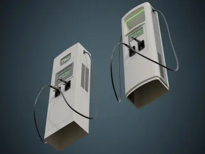 Electric Car Charger 1A Low-poly 3D model