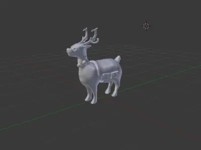 Reindeer Cartoon Lowpoly  3D model
