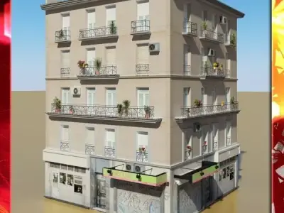 Photorealistic Low Poly Building 3D model