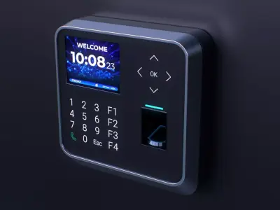 Biometric Attendance System Scanner Low-poly 3D model