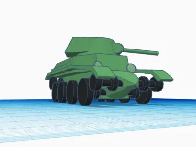 Bt-7 Russian fast tank 3D print model