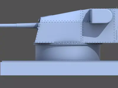Bismarck 15cm turret 02 - Personal license - 1-72 scale 3D print model