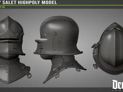 Fantasy Salet Highpoly model 3D model
