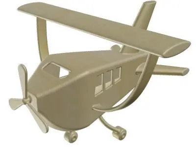 Wooden Aircraft Toy 3D model
