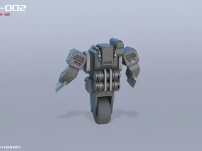 Scifi Mini bot Low-poly 3D model purchase