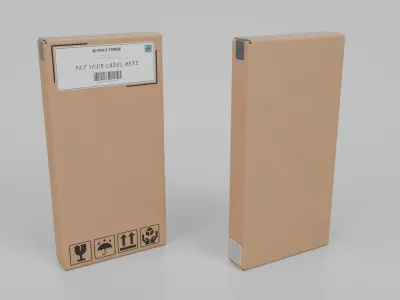 Cardboard Box R-024 - Rigged and Customizable Low-poly 3D model