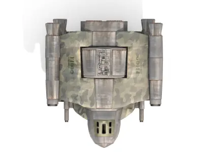 Low poly combat spaceship Free 3D model