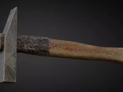 Old hammer Low-poly 3D model shop