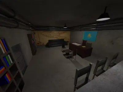 Military Bunker - Kazakhistan Low-poly 3D model