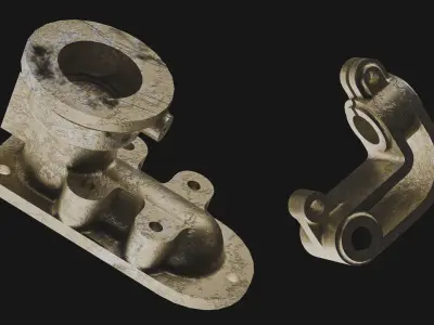 Building Blocks Kit Casted Parts Hard Surface SILVER V8 Low-poly 3D model