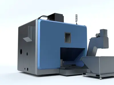 Doosan Milling  CNC Machine Rigged 3D model