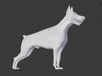 Doberman dog Low-poly 3D model