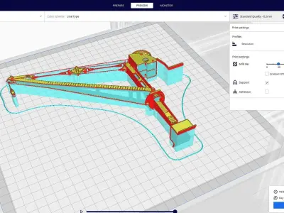 Old Manual Crane 3D Printed 3D print model