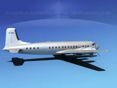 Douglas DC-7B Bare Metal 3D model