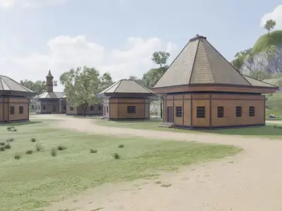 Mountain Village Layout 3D model