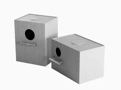 Colored Birdhouse 05 Low-poly 3D model