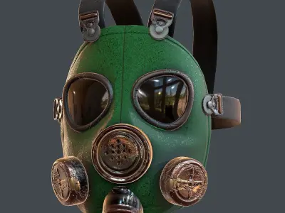 Gas mask helmet 3d model scifi Low-poly  Low-poly 3D model 41