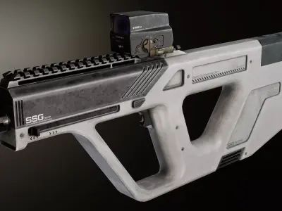 Modern Minimalistic SMG Low-poly 3D model