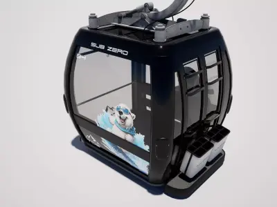 Cable Car Gondola Low-poly 3D model