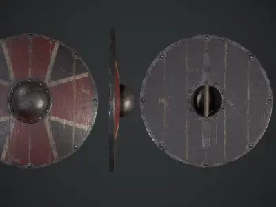 Game Ready Viking Shield 01 Low-poly 3D model