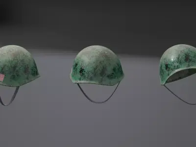 Helmet three helmets Low-poly 3D model