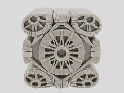 Fantasy Wooden Supply Wagon Wheel Stack for 3D print Low-poly 3D model