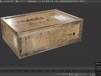 wooden crate PBR 4K Low-poly 3D model 10