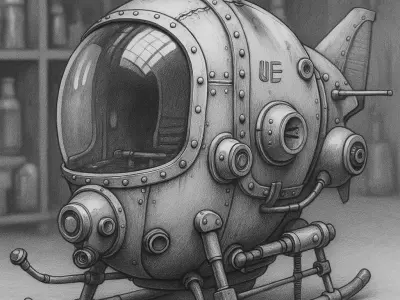 Steampunk Recon Gyrocopter - Fantasy Aerial Scout Vehicle 3D print model purchase