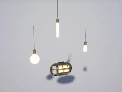 Military Lamp Low-poly 3D model