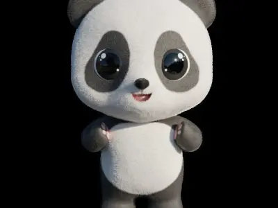 Cute Little Panda 3D model