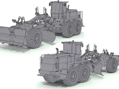 Grader truck Low-poly 3D model