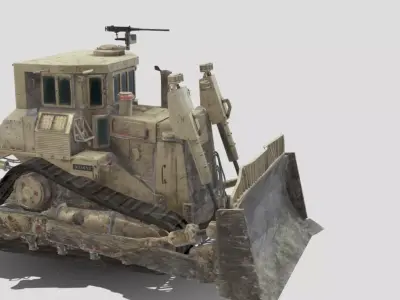 caterpillar d9r armored Low-poly 3D model