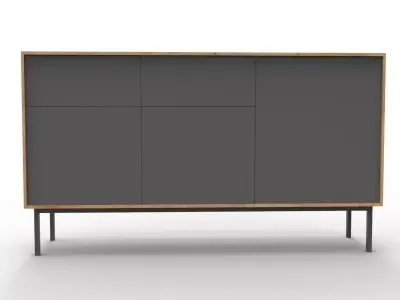 Modern Long Drawer Low-poly 3D model
