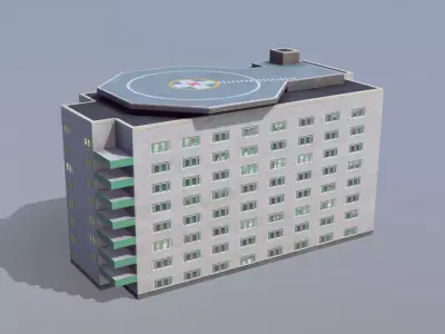  Arlanda Uppsala Hospital Low-poly 3D model