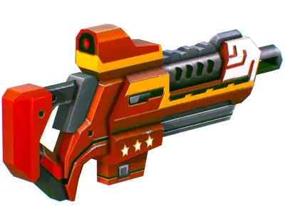 LowPoly Sci-Fi Cartoon Assault Rifle Future Low-poly 3D model shop
