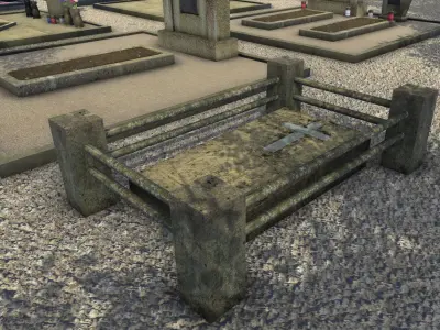 Realistic Graves Pack Low-poly 3D model