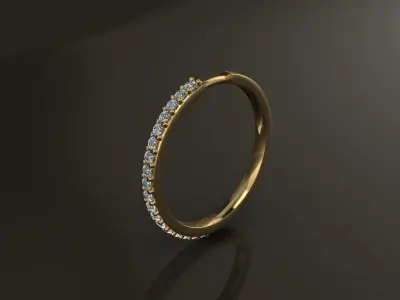 Earring One Sided Diamond Hoop Large Size 19mm Inside Diameter 3D print model
