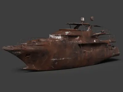 Shredded Scrap Yacht Low-poly 3D model