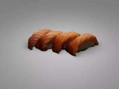 Scanned salmon sushi pieces 3D model