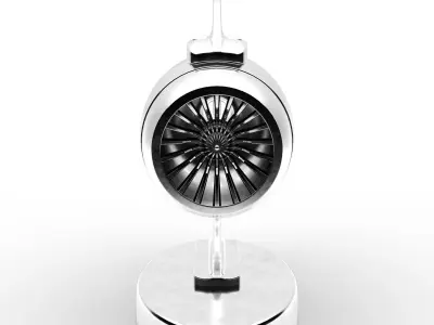 Jet engine statue metal decoration 3D model