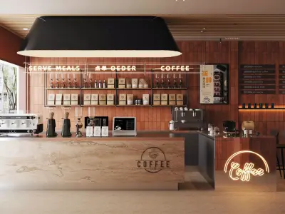 coffee shop coffee bar 3D model purchase
