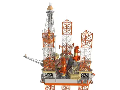 Low-poly models of drilling rigs 3D Model Pack