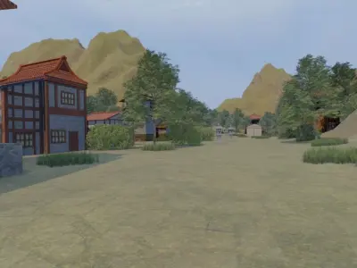 Mountain Village Landscape 3D model buy