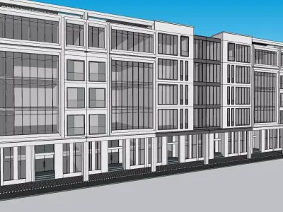 commercial highrise plaza building 3D model