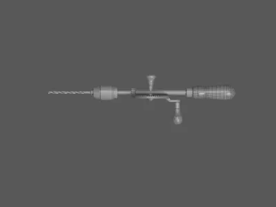 Hand drill Low-poly 3D model get