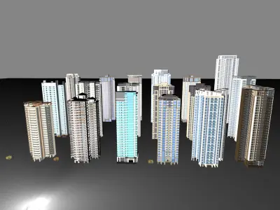 Buildings City building industrial park commercial housing 3D model V13